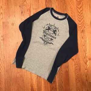 Express graphic long sleeve waffle knit